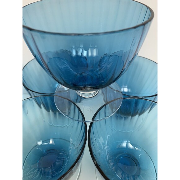 Vintage Artland Aldrich Dessert Cups Sky Blue 10-Ounce Set Of 6 - Picture 3 of 7